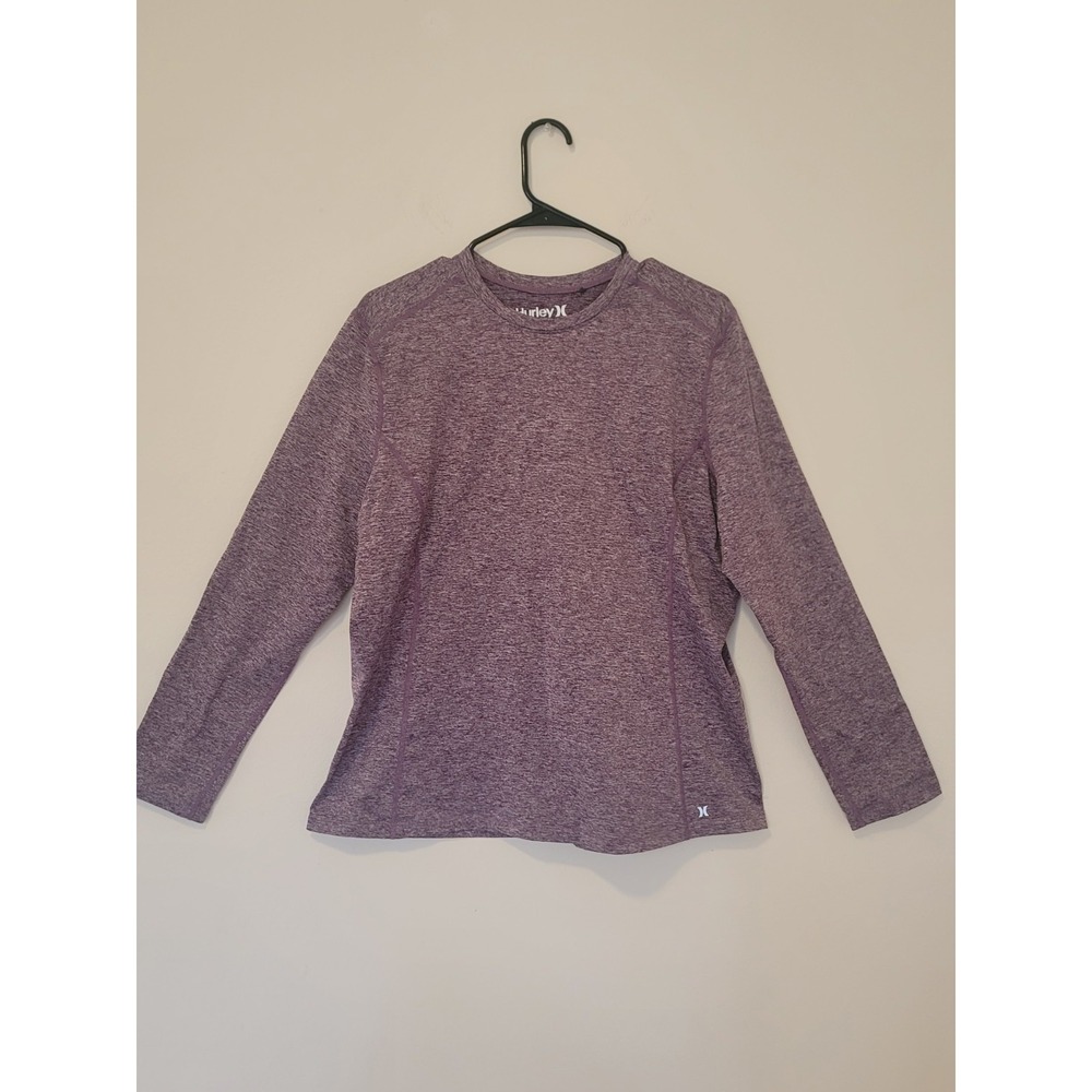 Hurley Women's XL Thermal Trail Tee Purple Heathered Fleece Lined Long Sleeve